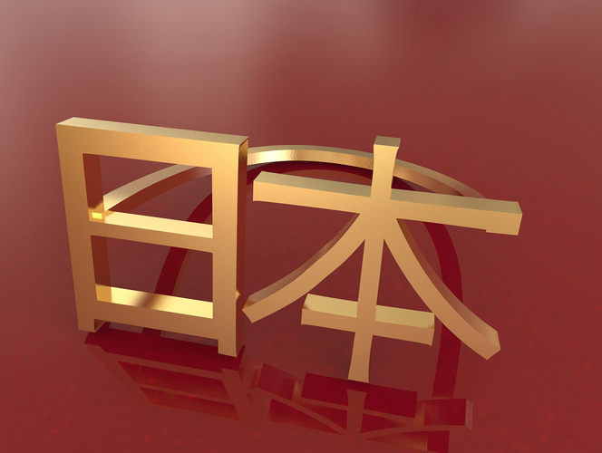 Japan Kanji ring  3D Print 206096