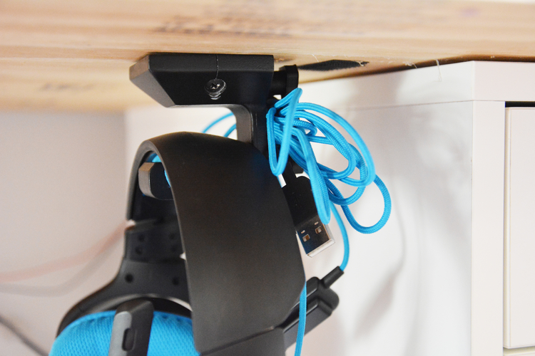 Under-desk Headphone Hanger 3D Print 206566