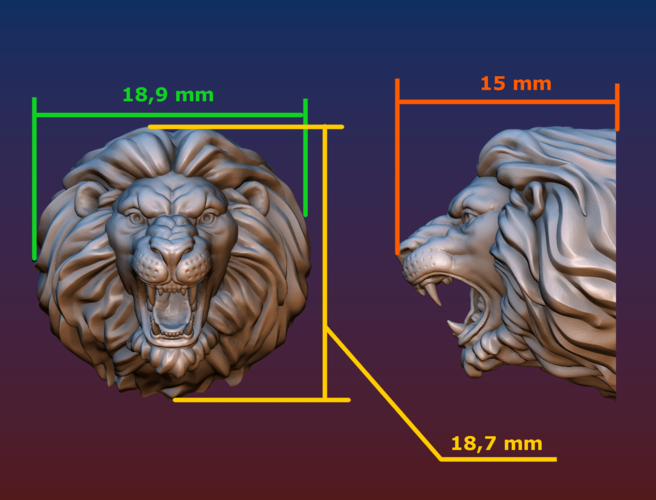 Lion head BEAD 3D Print 206770