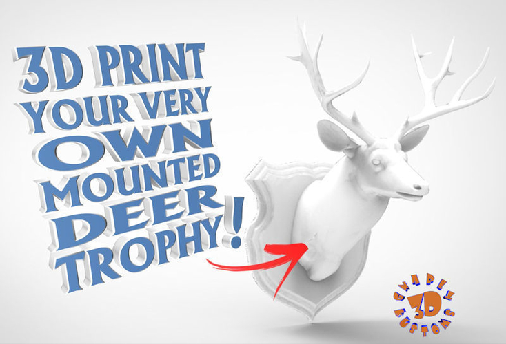 Wall Plaque Mounted Deer Head Trophy 3D Print 206922
