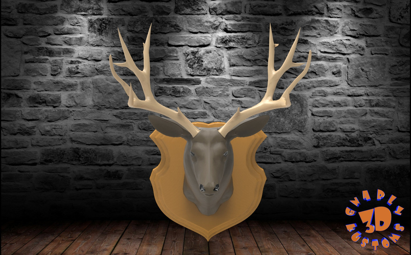 Wall Plaque Mounted Deer Head Trophy 3D Print 206925