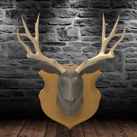 Wall Plaque Mounted Deer Head Trophy - Thumbnail 4