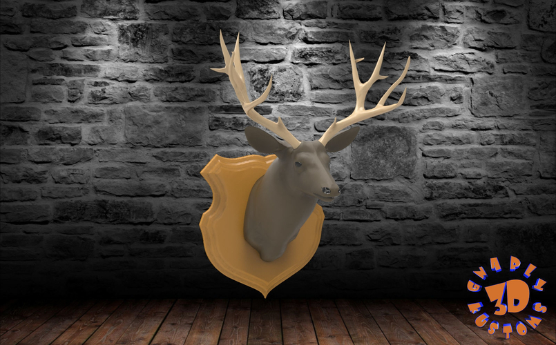 Wall Plaque Mounted Deer Head Trophy 3D Print 206926