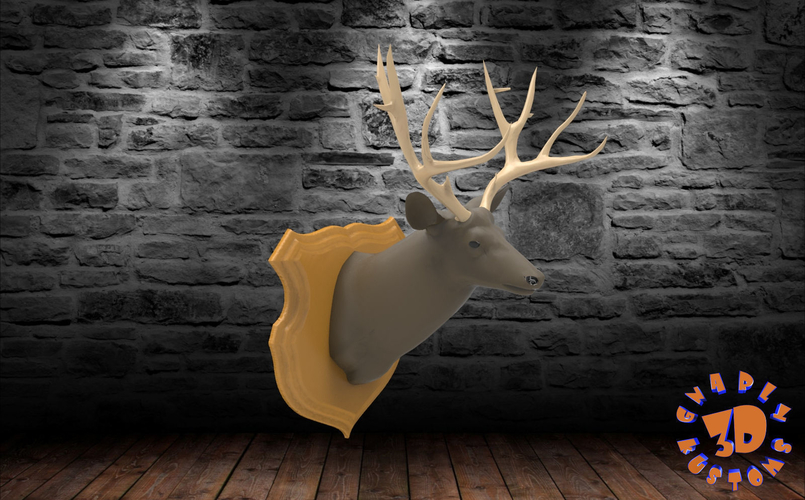 Wall Plaque Mounted Deer Head Trophy 3D Print 206927