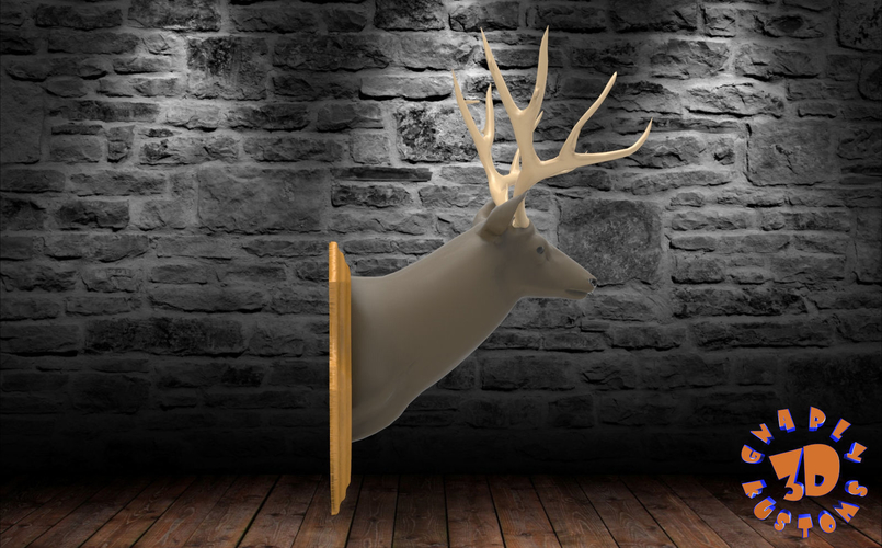 Wall Plaque Mounted Deer Head Trophy 3D Print 206928