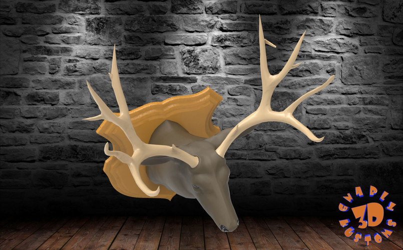 Wall Plaque Mounted Deer Head Trophy 3D Print 206929