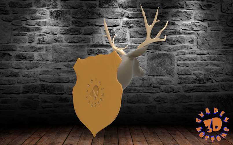 Wall Plaque Mounted Deer Head Trophy 3D Print 206930