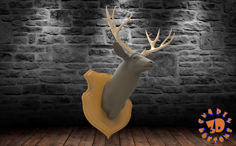 Wall Plaque Mounted Deer Head Trophy 3D Print 206931