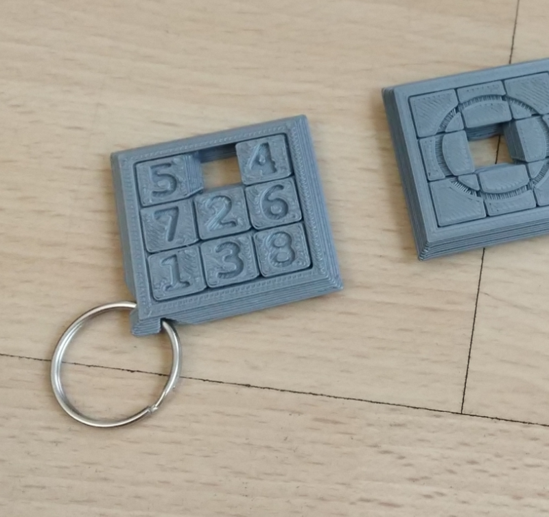 Two Sided Sliding Puzzle Key Ring