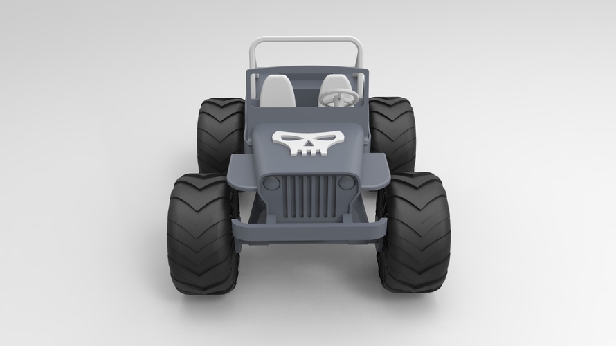 Old Wrangler jeep, airless wheels  3D Print 207733