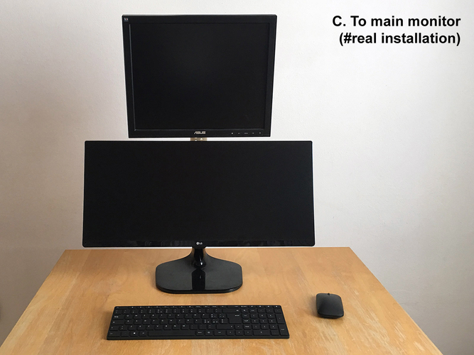 Dual vertical LCD monitor stand VESA, 3 assembly modes. 3D Print 207790