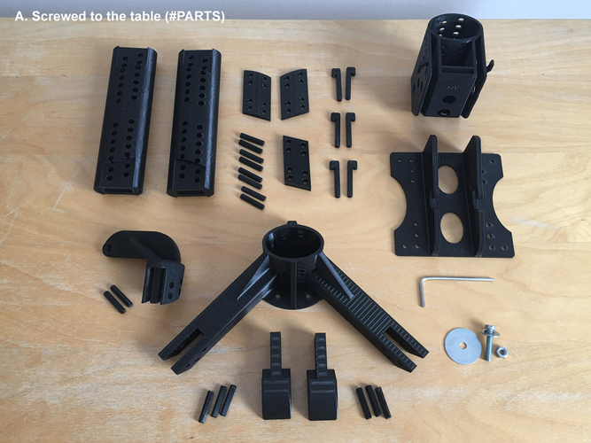 Dual vertical LCD monitor stand VESA, 3 assembly modes. 3D Print 207795