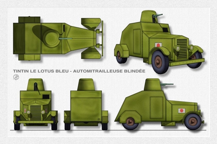 Tintin Military Car 3D Print 207863