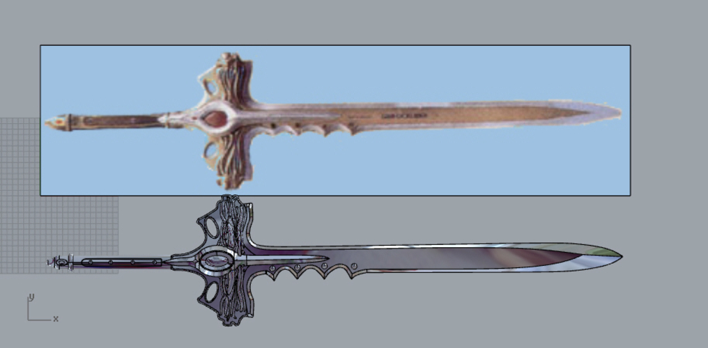 Goldar sword from mighty morphin power rangers 3D print model 3D Print 208036