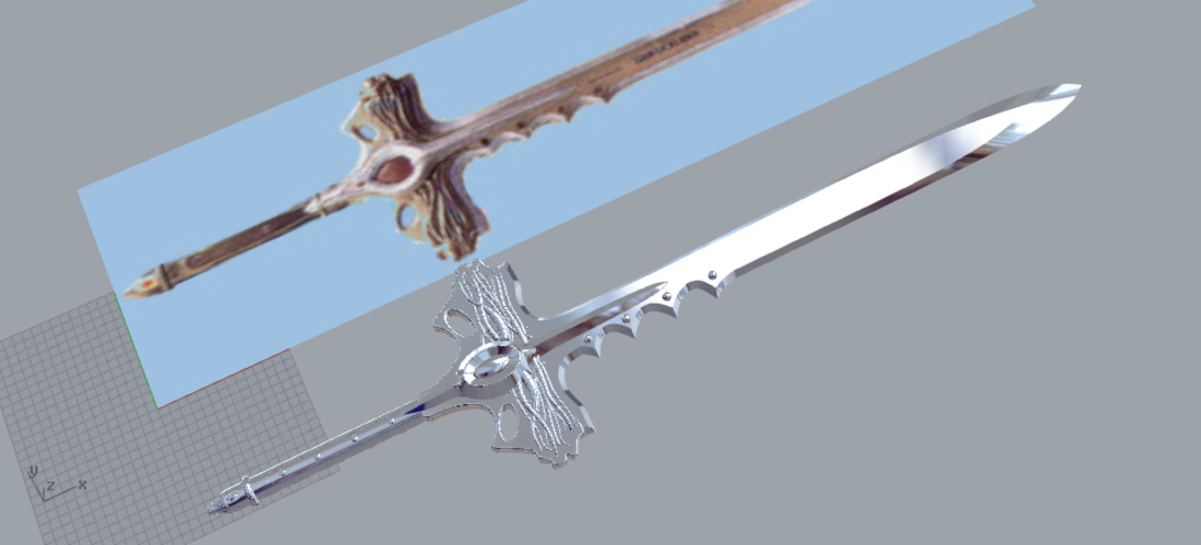 Goldar sword from mighty morphin power rangers 3D print model 3D Print 208037