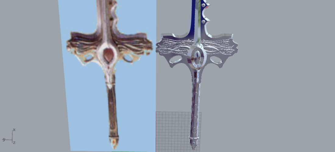 Goldar sword from mighty morphin power rangers 3D print model 3D Print 208038