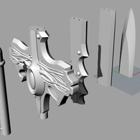 Goldar sword from mighty morphin power rangers 3D print model - Thumbnail 4