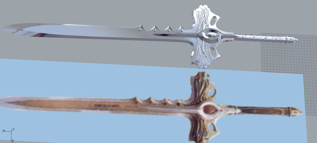 Goldar sword from mighty morphin power rangers 3D print model 3D Print 208040