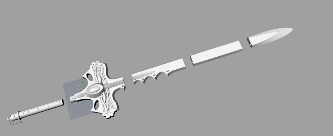 Goldar sword from mighty morphin power rangers 3D print model 3D Print 208041