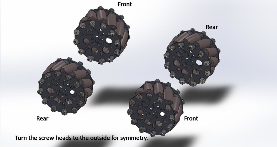 100mm x 40mm Mecanum Wheel 3D Print 208178