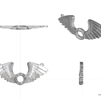 WING PENDENT 3D PRINT MODEL - Thumbnail 2