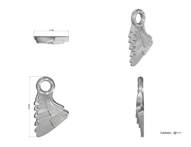 Wing Pendent and Charm 3D print model 3D Print 208371