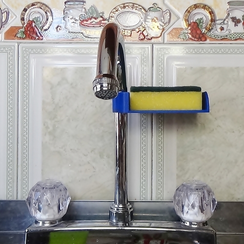 Vertical triple sponge holder for kitchen undermount sink by Chewey, Download free STL model