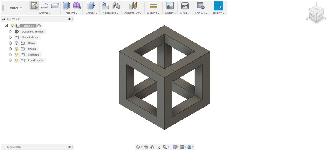 hollowed CUBE 3D Print 208979