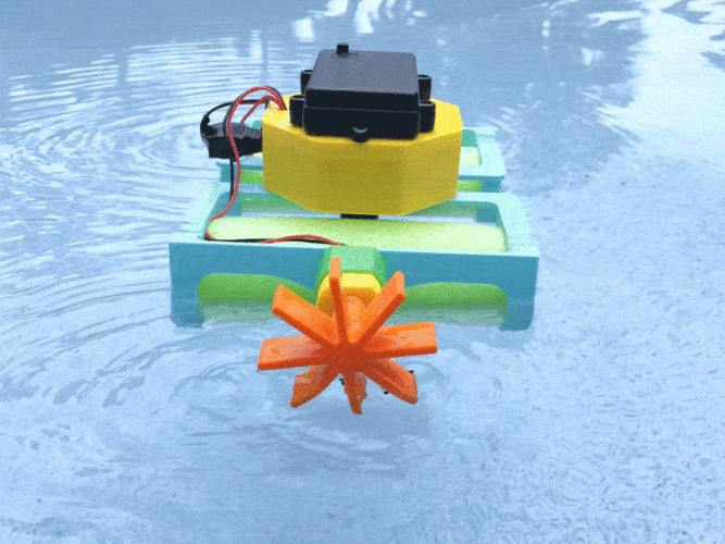 Crickit Paddle Wheel Boat 3D Print 209282