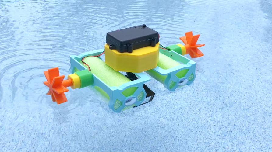 Crickit Paddle Wheel Boat 3D Print 209291