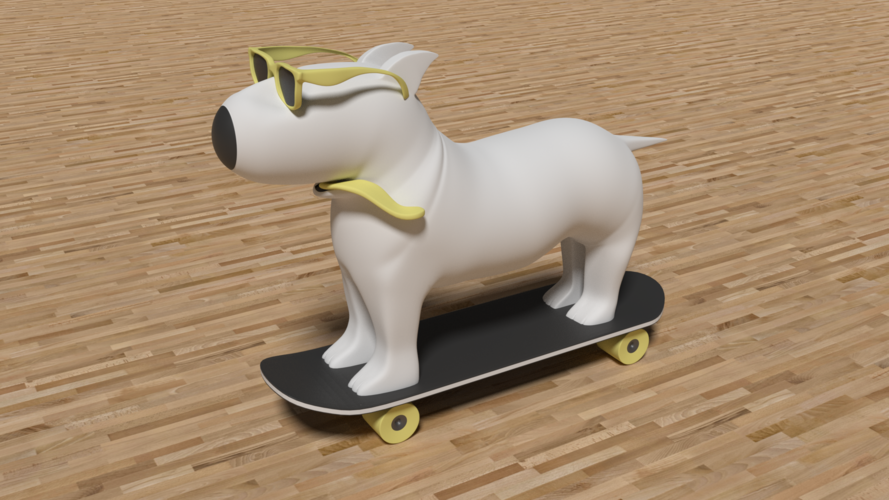  Dog Skater Keychain 3D Print 209595