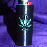 Small Cannabis/ Pot leaf lighter case 3D Printing 210744