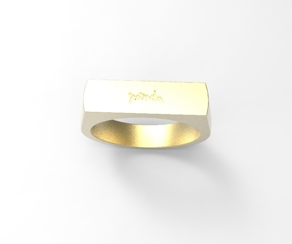 Signet Ring: Panda 3D Print 210935