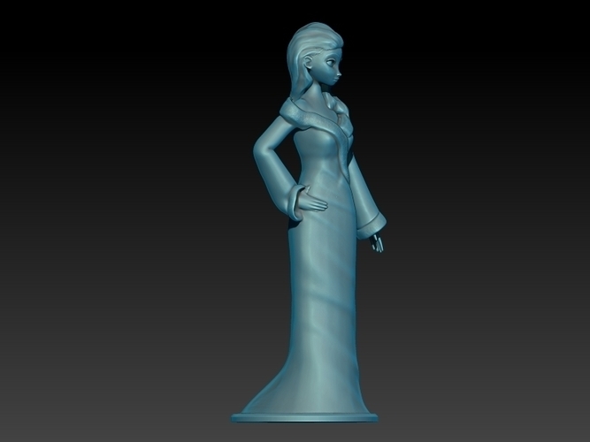 Elsa Elegant Style 3D Print 211048
