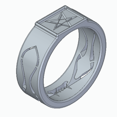 Pentagram ring 3D Print 211097