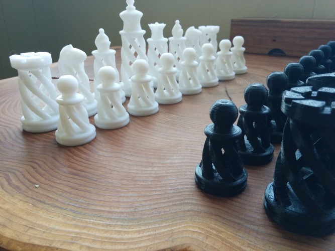 Spiral Chess Set (Large) 3D Print 21144