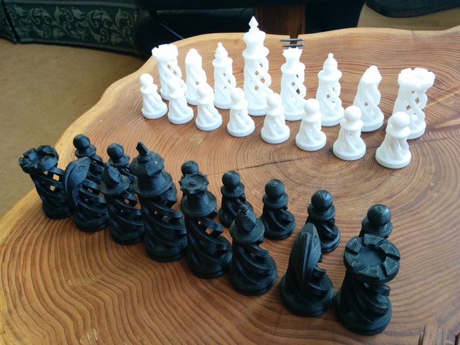 Spiral Chess Set (Large) 3D Print 21148