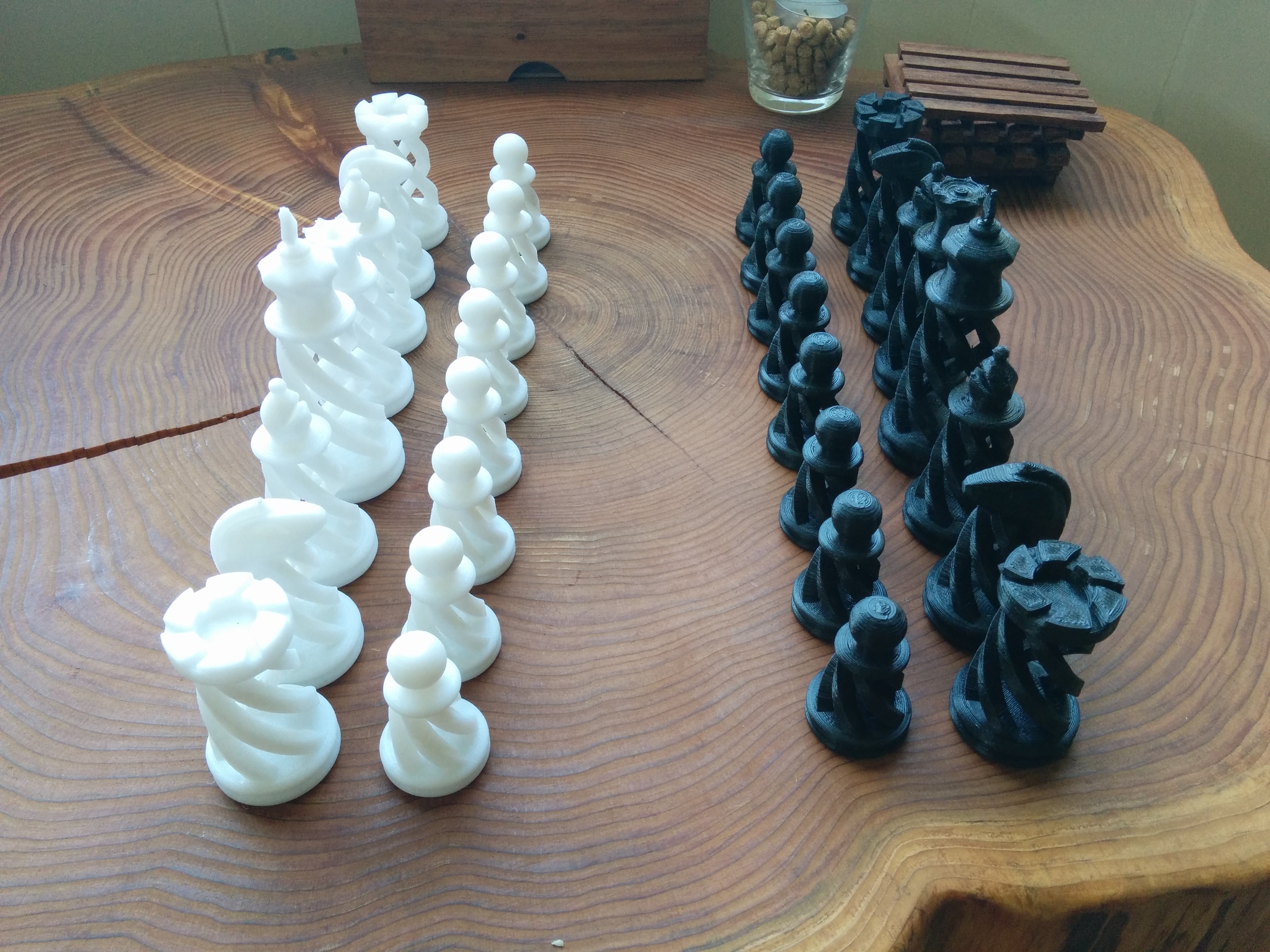 3D Printed Spiral Chess set. 