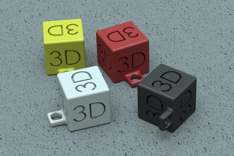 3D Cube Keychain 3D Print 21219