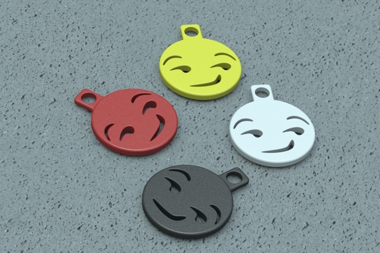 Smirking Emoji Keychain Charm