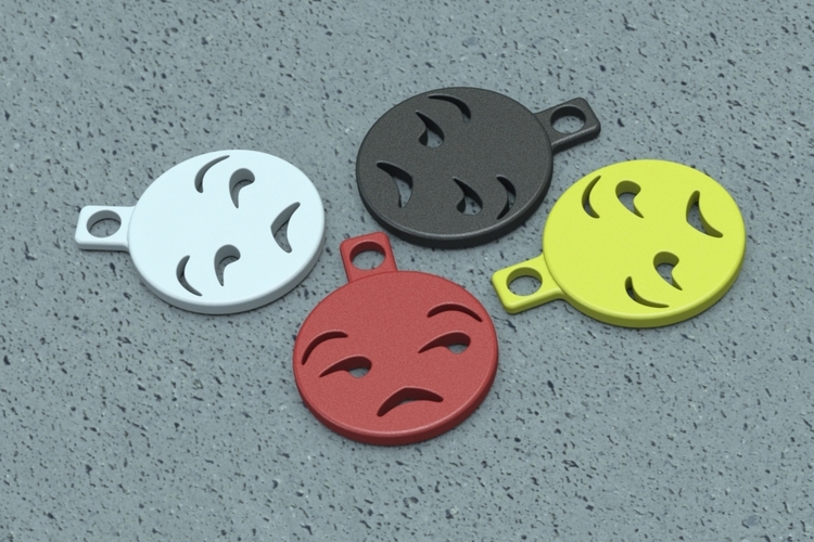 Unamused Emoji Keychain Charm 3D Print 21227