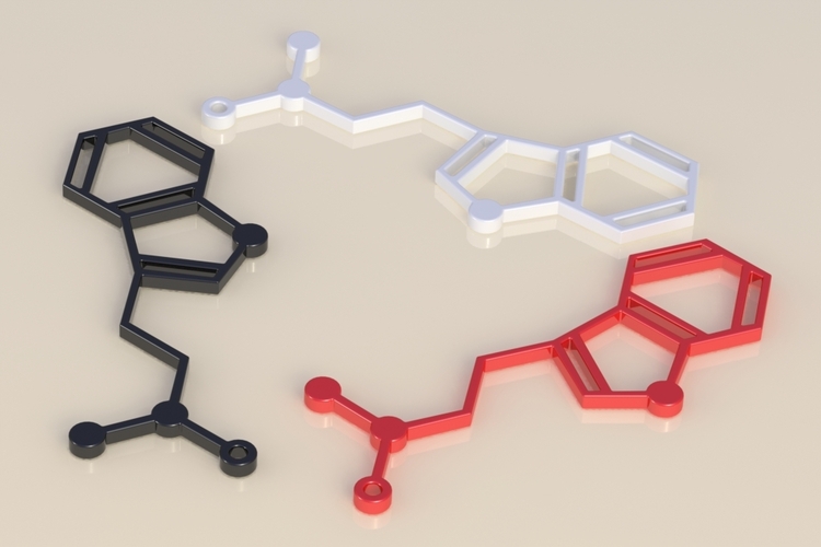 DMT Molecule Earings/Neclace 3D Print 21231