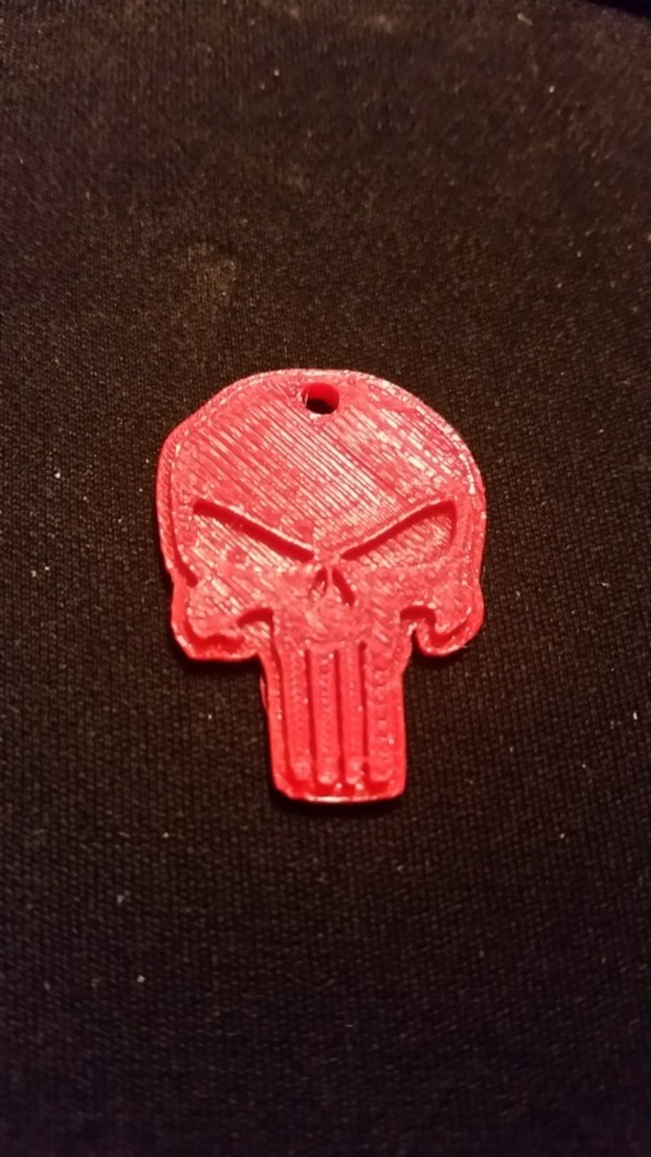 Medium Punisher Keychain Ornament 3D Printing 21234