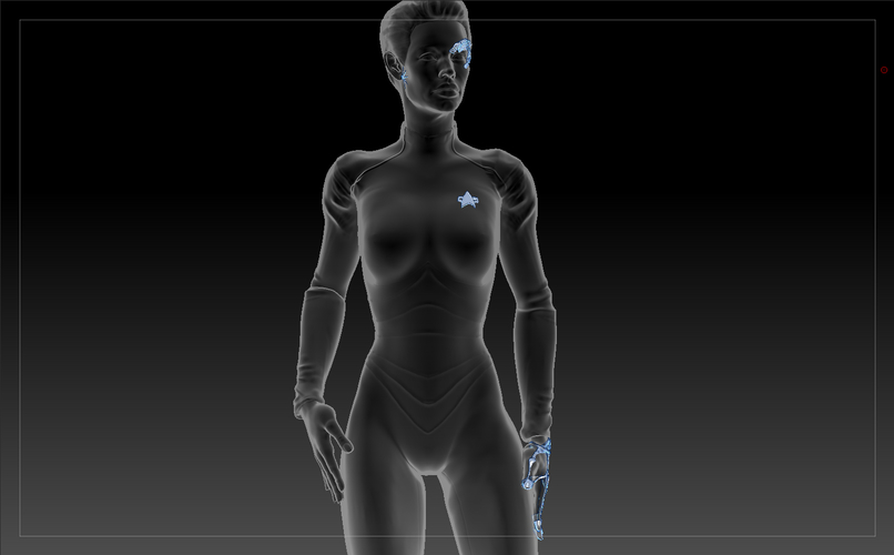 Borg Implants of Seven of Nine. Jeri Ryan. Star Trek 3D Print 212349