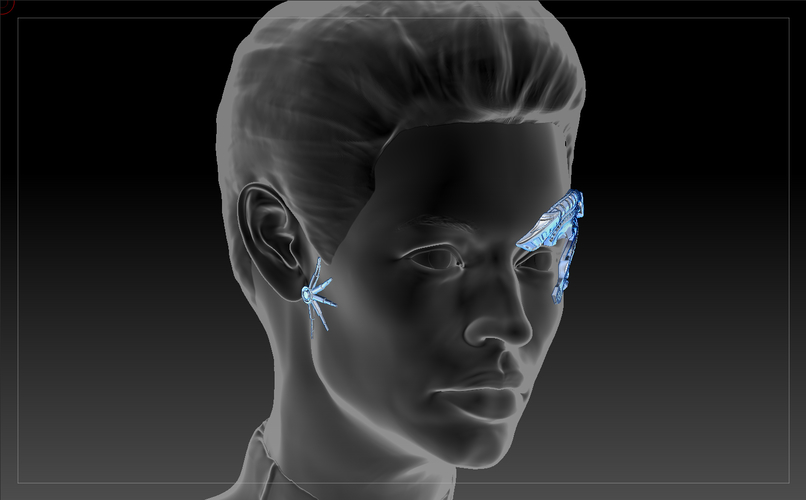 Borg Implants of Seven of Nine. Jeri Ryan. Star Trek 3D Print 212357