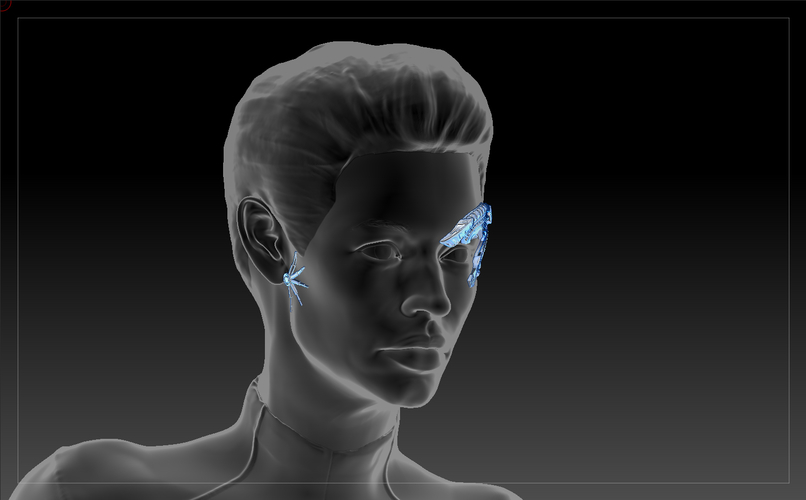 Borg Implants of Seven of Nine. Jeri Ryan. Star Trek 3D Print 212358