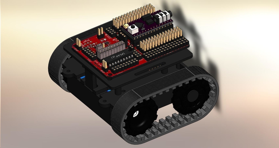 ZUMO chassis + d.c. Motor Driver + RoboGuts™ + PICAXE 28X2 3D Print 212490