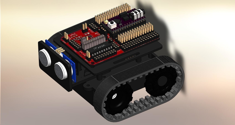 ZUMO chassis + d.c. Motor Driver + RoboGuts™ + PICAXE 28X2 3D Print 212491