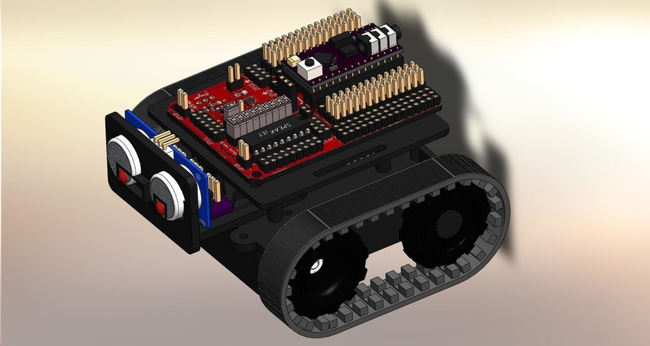 ZUMO chassis + d.c. Motor Driver + RoboGuts™ + PICAXE 28X2 3D Print 212493