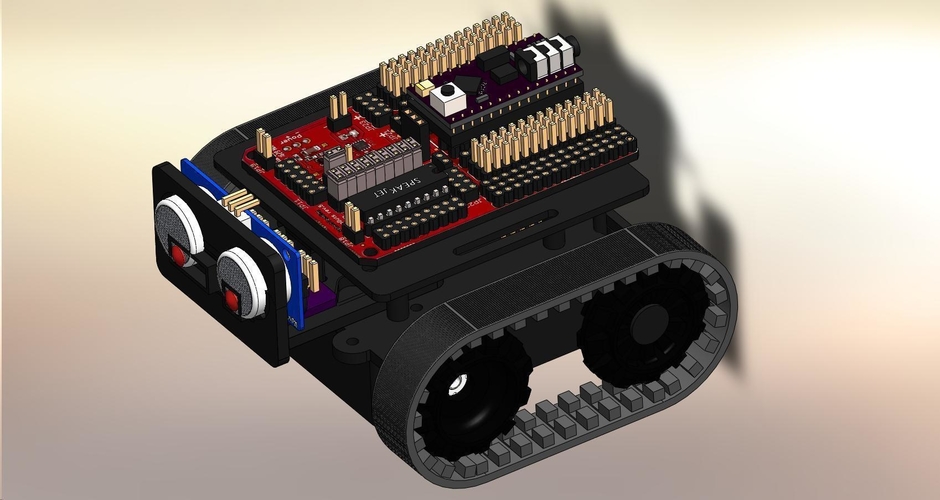 ZUMO chassis + d.c. Motor Driver + RoboGuts™ + PICAXE 28X2